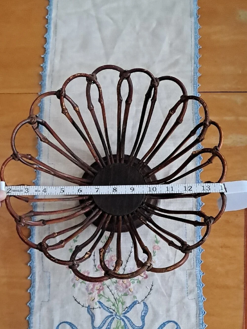 Brown Wicker Decorative Bowl Basket - Rustic Accent